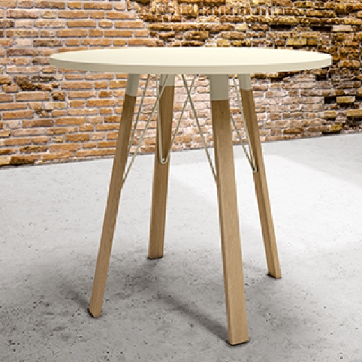 Alea - Atreo Wood - High Meeting Table - Round