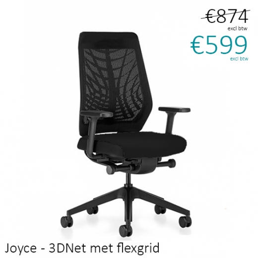 Interstuhl - Joyce 3D net met flexgrid, zwarte uitvoering